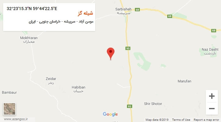 روستای شیله گز بر روی نقشه