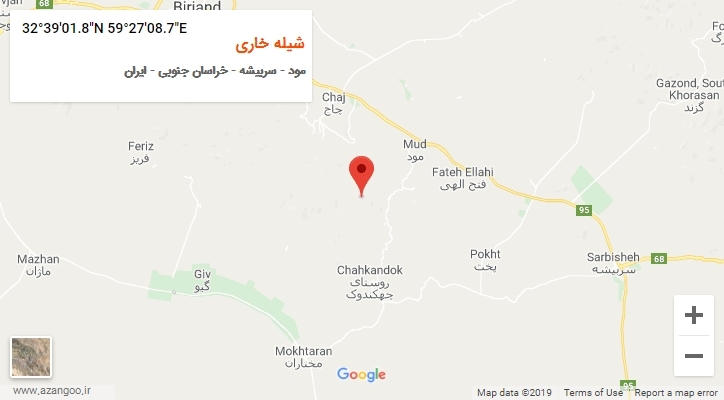 روستای شیله خاری بر روی نقشه