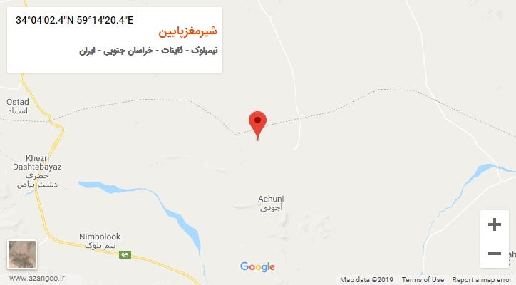 روستای شیرمغزپایین بر روی نقشه