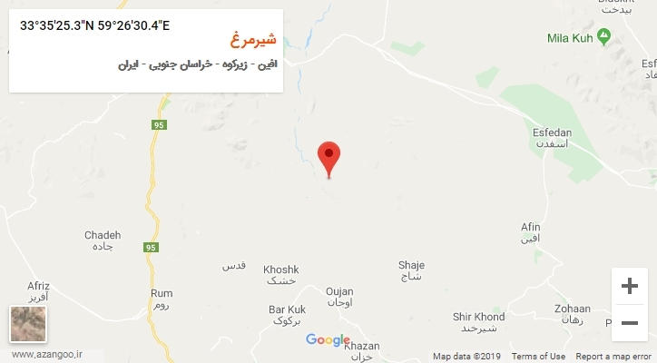 روستای شیرمرغ بر روی نقشه
