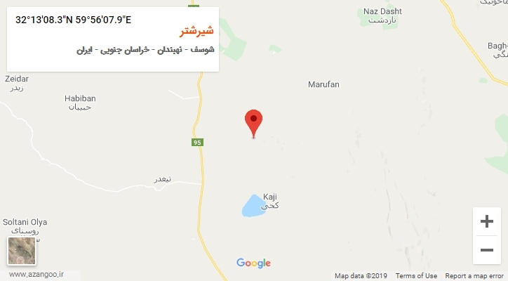 روستای شیرشتر بر روی نقشه