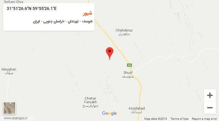 روستای شیور بر روی نقشه