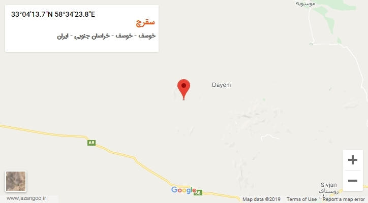 روستای سقرچ بر روی نقشه