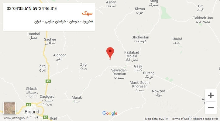 روستای سهک بر روی نقشه