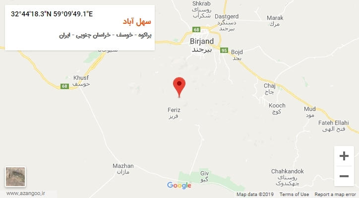 روستای سهل آباد بر روی نقشه
