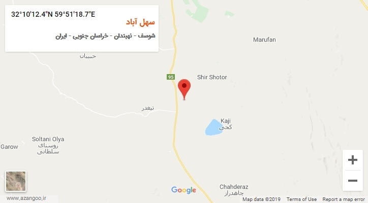 روستای سهل آباد بر روی نقشه