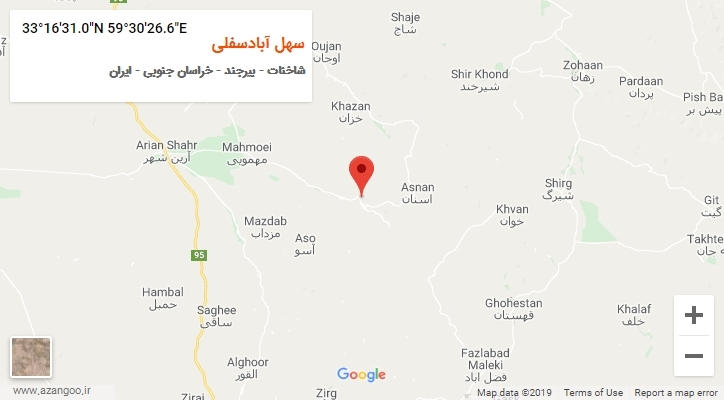 روستای سهل آبادسفلی بر روی نقشه