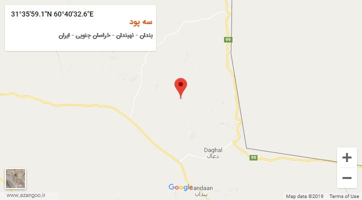 روستای سه پود بر روی نقشه