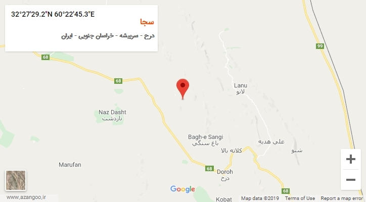 روستای سجا بر روی نقشه