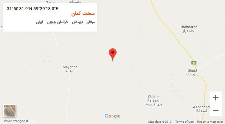 روستای سخت کمان بر روی نقشه