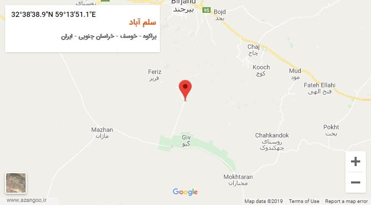 روستای سلم آباد بر روی نقشه