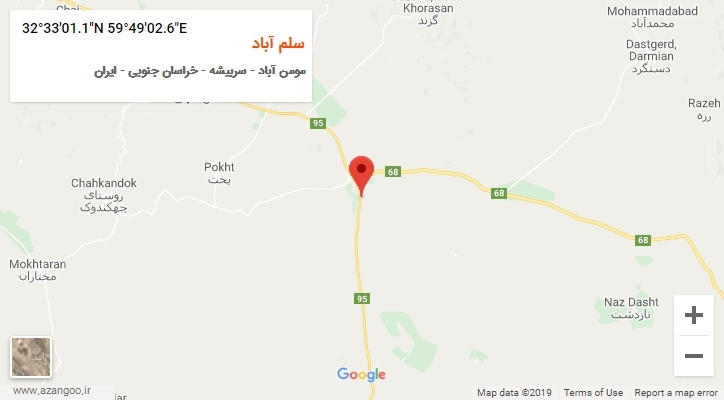 روستای سلم آباد بر روی نقشه