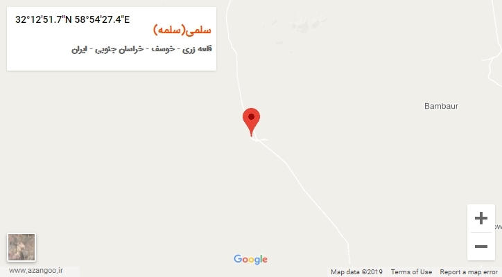 روستای سلمی(سلمه) بر روی نقشه