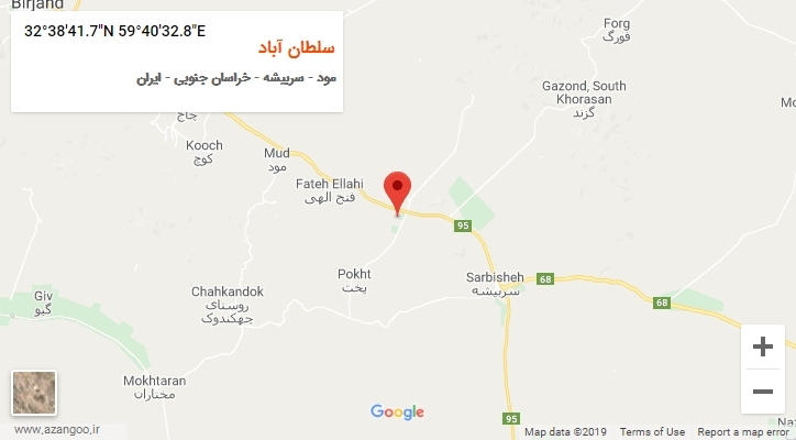 روستای سلطان آباد بر روی نقشه
