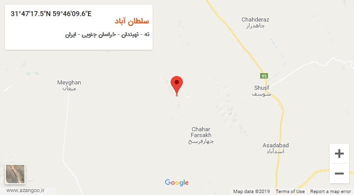 روستای سلطان آباد بر روی نقشه