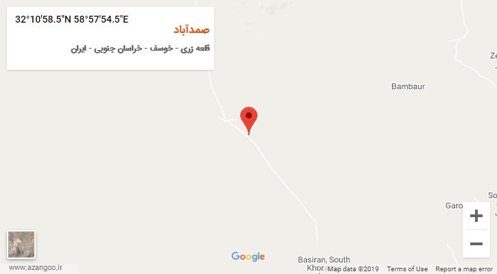 روستای صمدآباد بر روی نقشه