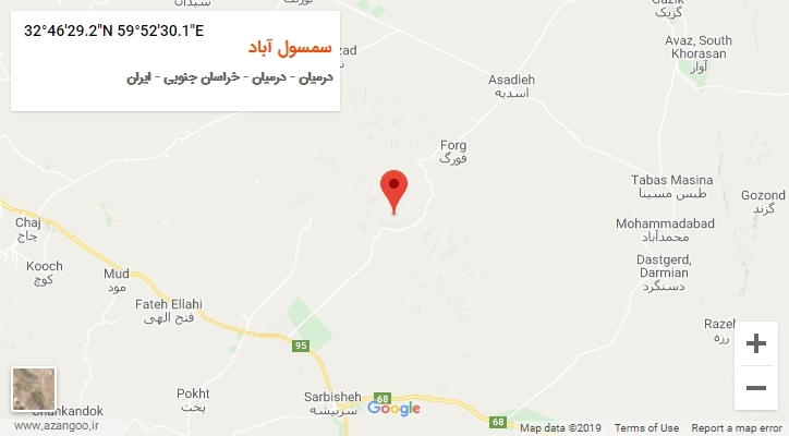 روستای سمسول آباد بر روی نقشه