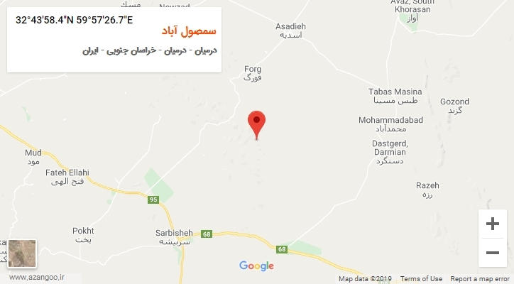 روستای سمصول آباد بر روی نقشه