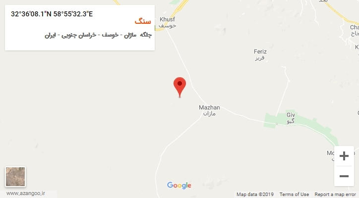 روستای سنگ بر روی نقشه