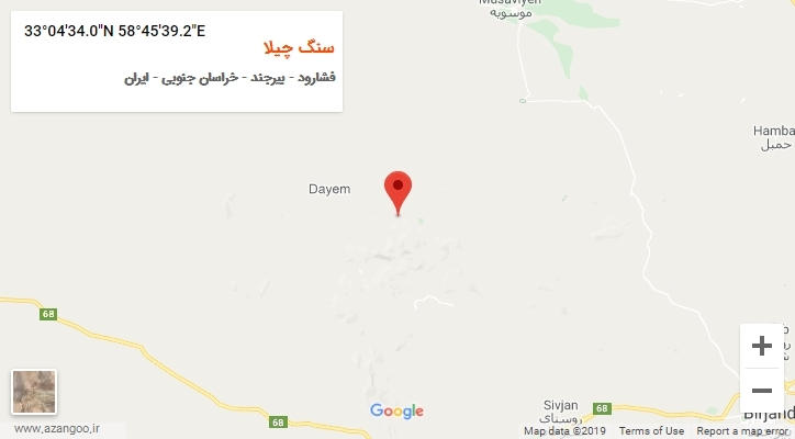 روستای سنگ چیلا بر روی نقشه