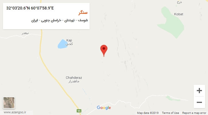 روستای سنگر بر روی نقشه