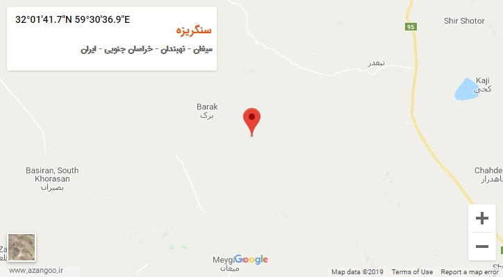 روستای سنگریزه بر روی نقشه