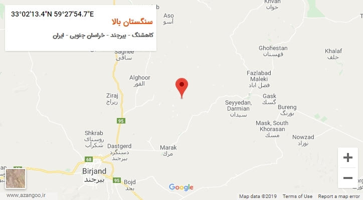 روستای سنگستان بالا بر روی نقشه