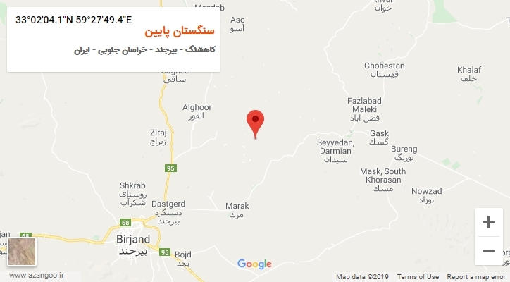 روستای سنگستان پایین بر روی نقشه