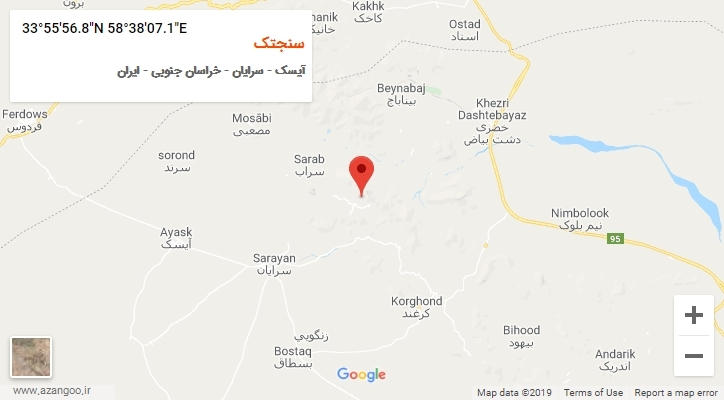 روستای سنجتک بر روی نقشه