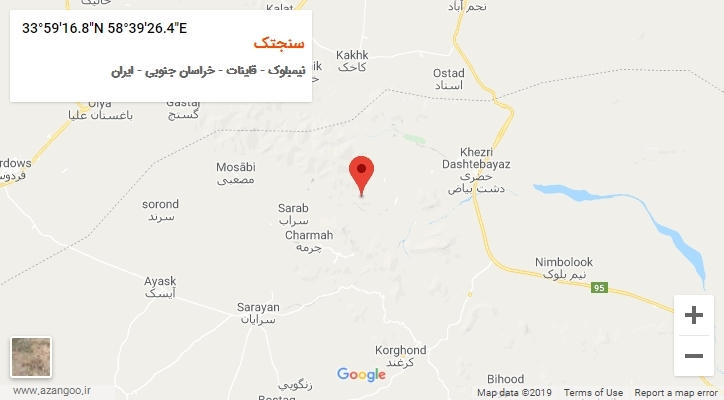 روستای سنجتک بر روی نقشه