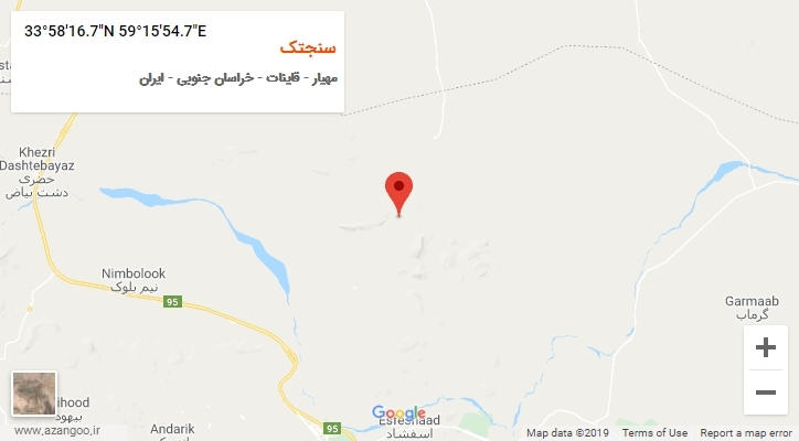 روستای سنجتک بر روی نقشه