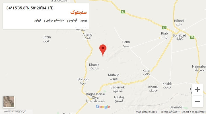 روستای سنجتوک بر روی نقشه