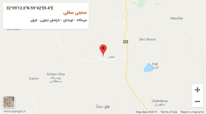 روستای سنجی سفلی بر روی نقشه