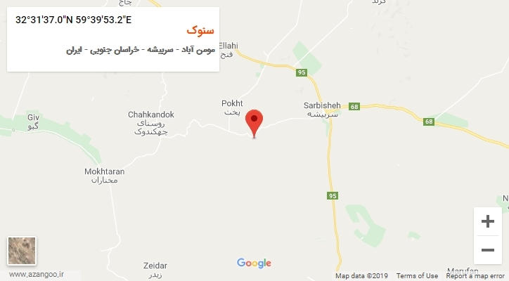روستای سنوک بر روی نقشه