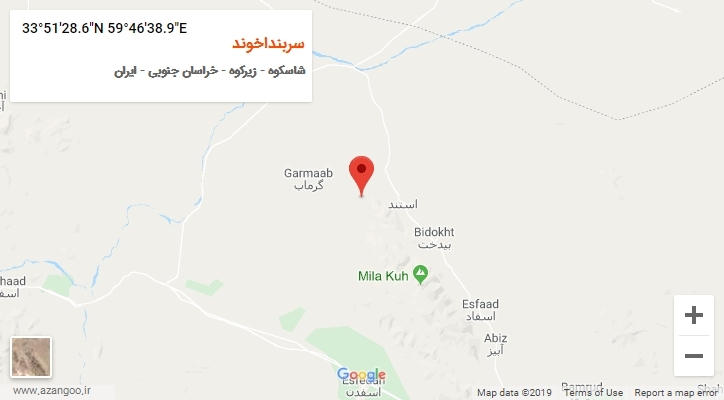 روستای سربنداخوند بر روی نقشه