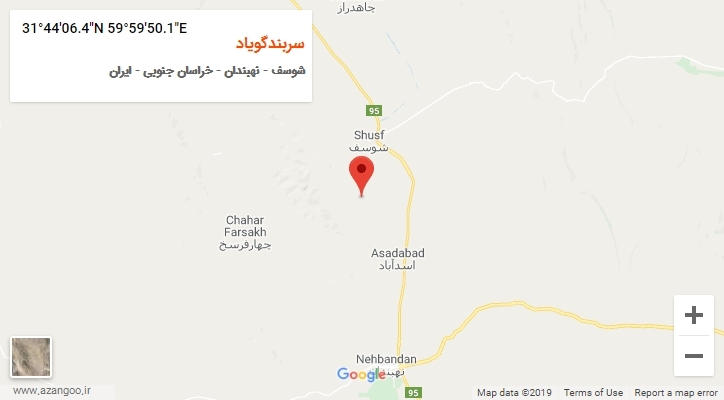 روستای سربندگویاد بر روی نقشه