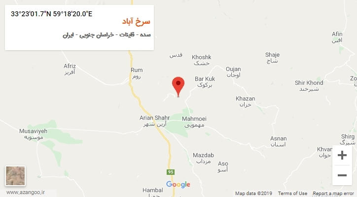 روستای سرخ آباد بر روی نقشه