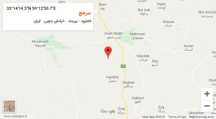 روستای سرخج بر روی نقشه