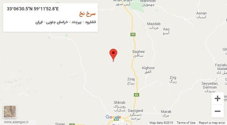 روستای سرخ نخ بر روی نقشه