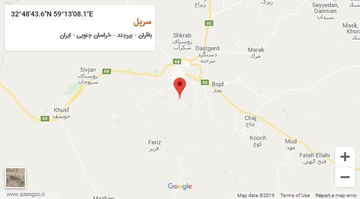 روستای سرپل بر روی نقشه