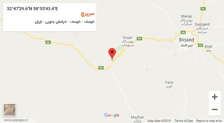 روستای سرپرچ بر روی نقشه