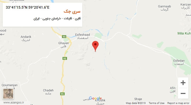 روستای سری جک بر روی نقشه