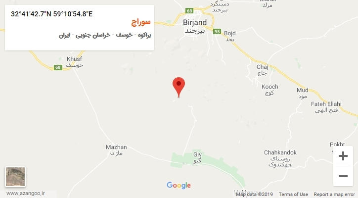 روستای سوراچ بر روی نقشه