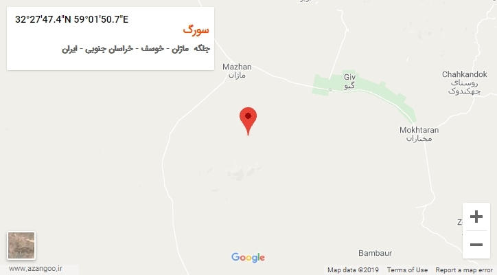 روستای سورگ بر روی نقشه