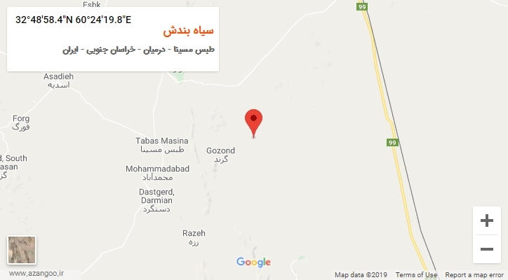 روستای سیاه بندش بر روی نقشه