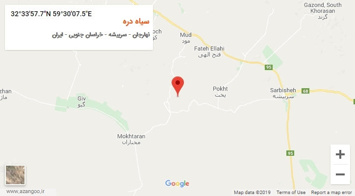 روستای سیاه دره بر روی نقشه