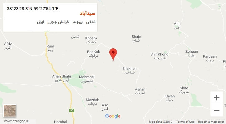 روستای سیدآباد بر روی نقشه