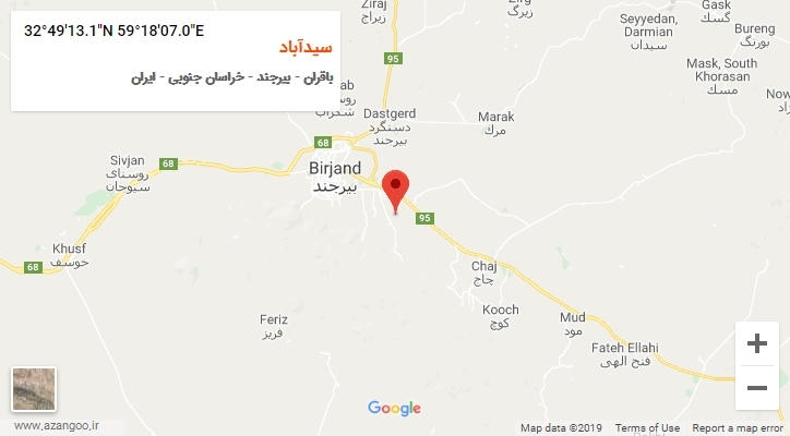 روستای سیدآباد بر روی نقشه