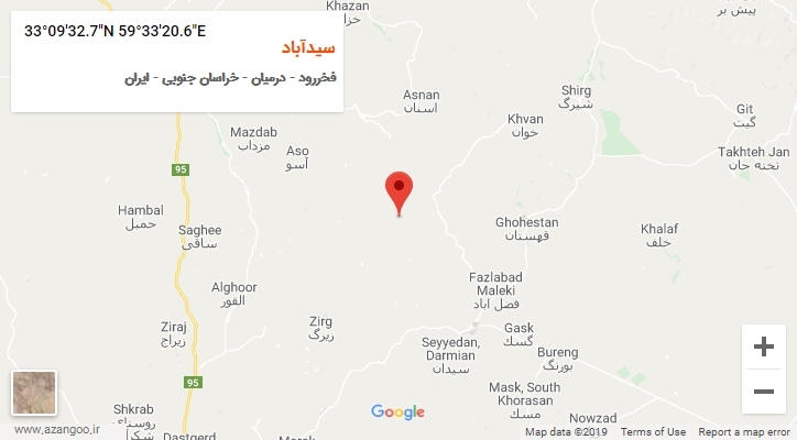 روستای سیدآباد بر روی نقشه