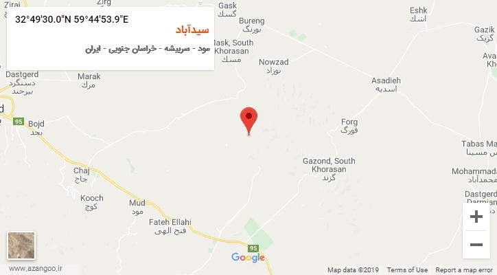 روستای سیدآباد بر روی نقشه